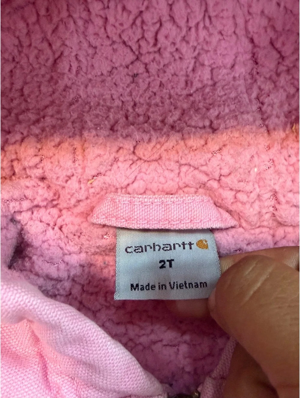 Carhartt Girls Pink Sherpa Lined Jacket 2T